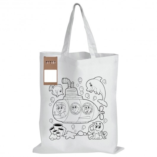 Colour In Calico Bags Pencils Submarine
